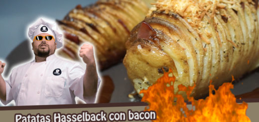 patatas hasselback con bacon y especias