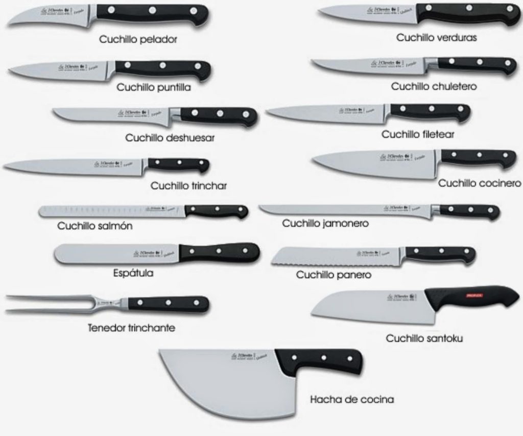 Tipos de cuchillos para cocinar